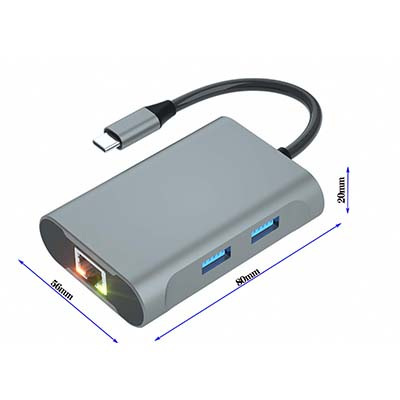 T413 TYPE-C  TO  PD+RJ45+USB3.0*2