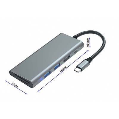T614 TYPE-C TO PD+HDMI+USB3.0*2+SD/TF