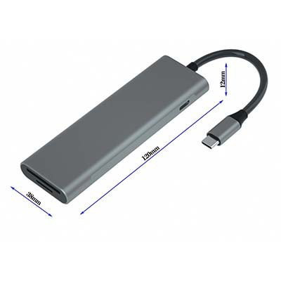 T704 TYPE-C TO PD+HUB(USB3.0*3)+HDMI+SD/TF